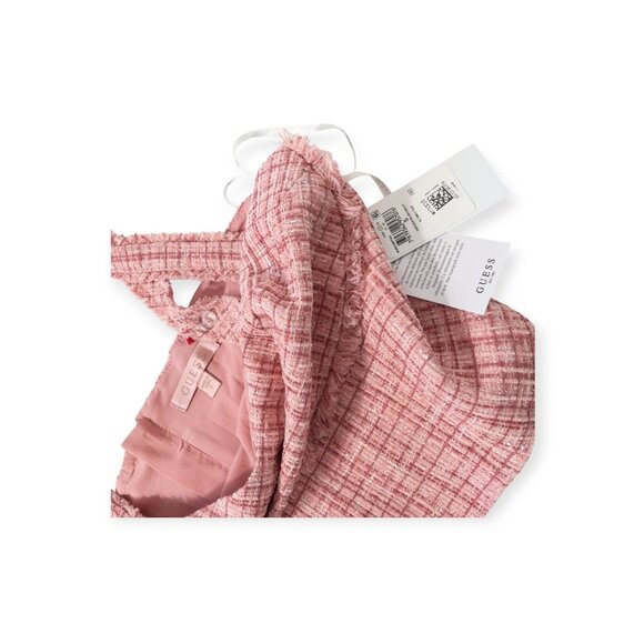 NWT Guess Tweed Set SZ S Pink Blazer and Crop Tank Top - Picture 4 of 15